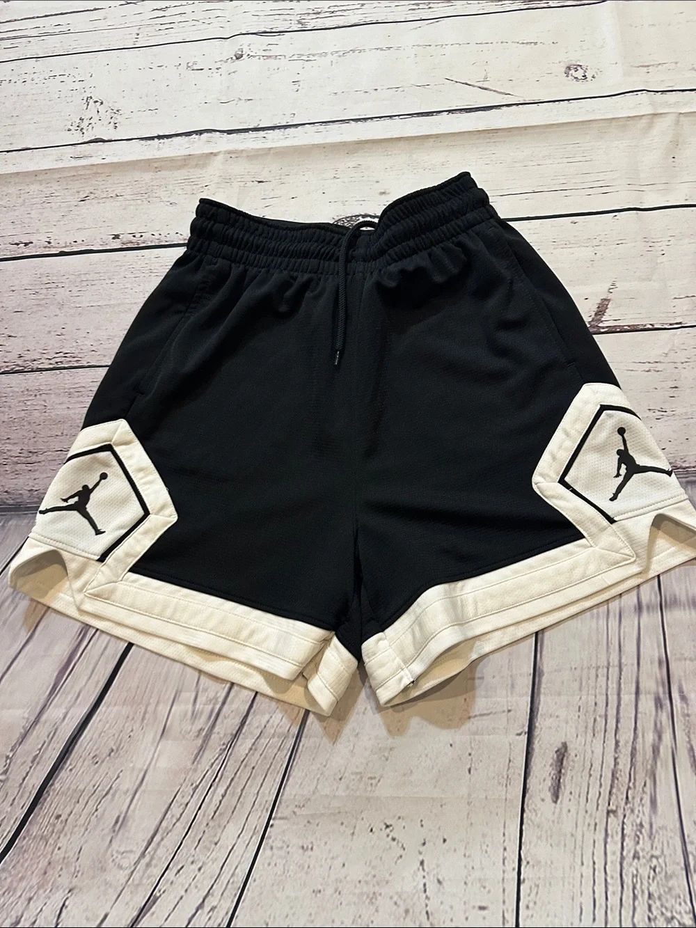 Jordan Black Shorts with White Trim and Jumpman Details